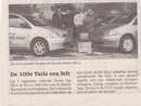 100e Yaris afgeleverd in Maarssen. Van Ekris gaf toen een TV